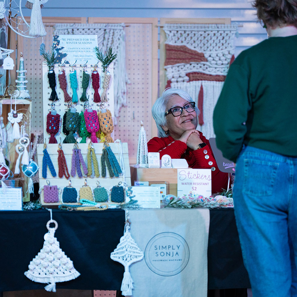 Simply Sojna Creations at the Latinx Artists Market, photo by Andrew Schwartz