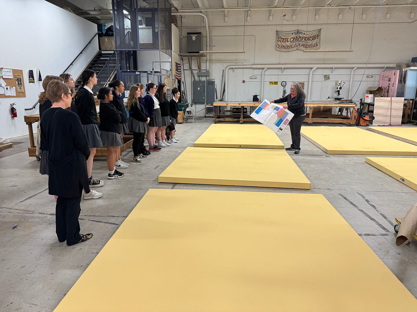 Director of Production Tracy Davis-Singh giving a tour of the Production Center during a Women in the Arts event