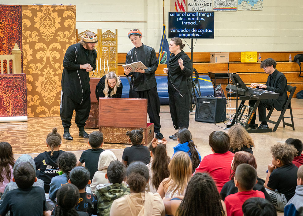 A school performance of The Haberdasher Prince, photo by Andrew Schwartz