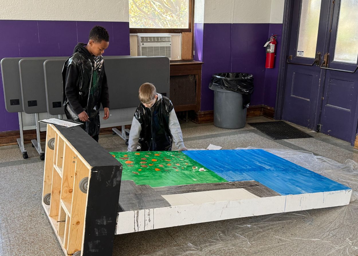 Students working on sets