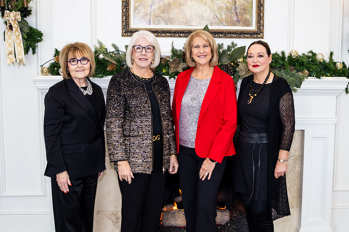 Bev Leonard, Ann Bender, Diane Pyle, and Dana Koehn at the 2025 Winter Luncheon, photo by David Riffel Photography