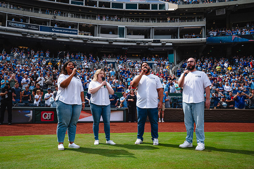Resident Artists sing the national anthem for the KC Royals / Photo courtesy of the Kansas City Royals